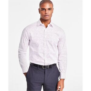 Alfani Mens Slim-Fit Dash-Print Button Down Dress Shirt, NWT